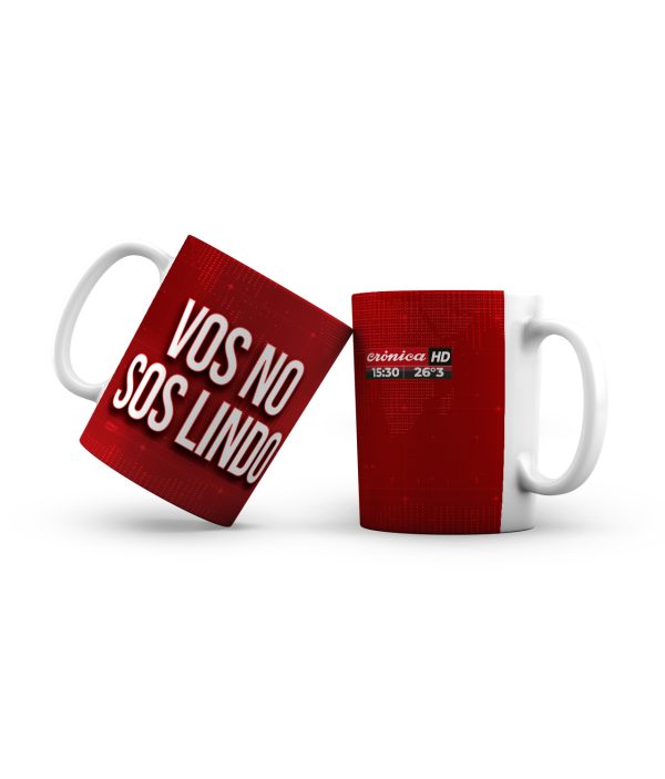 Taza cerámica Crónica Placas Rojas Oficial - Vos no sos lindo